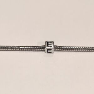 Silver E Spacer Charm for Pandora Style Bracelet‎